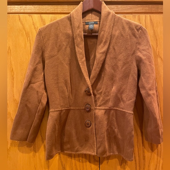 Alfani Brown Blazer Tailored Silhouette Notched Lapel - Picture 1 of 6
